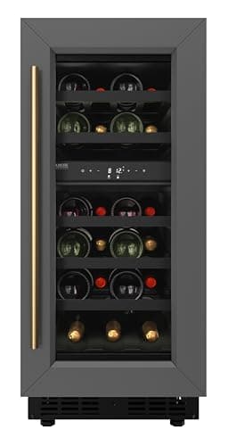 KoolMore Reserve 15 in. Under-Counter Panel Ready Dual Zone Built-in Wine Cooler with Black Shelves and 23 Bottle Capacity in Black (KM-CW28DZ-BPR)