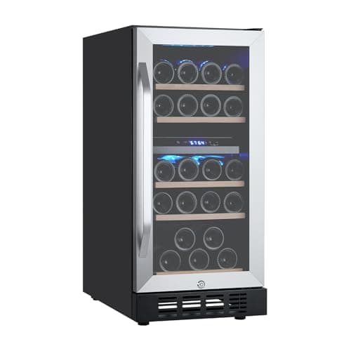Metal Built-in Single Door Wine Cooler 26 Bottles Single Zone Dual Temperature 110V/60HZ Single Door Wine Cooler for 26 Bottles, Featuring Touch Control & Dual Temperature - Ideal Wine Cellar Storage