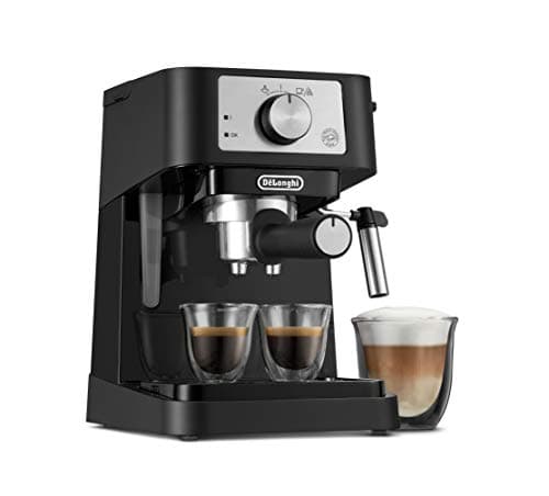 De'Longhi Stilosa Manual Espresso Machine, Compact Coffee Maker, 15 Bar Pump Pressure, Manual Milk Frother Steam Wand for Authentic Single & Double Espresso, Lattes & Cappuccinos, Tamper Included