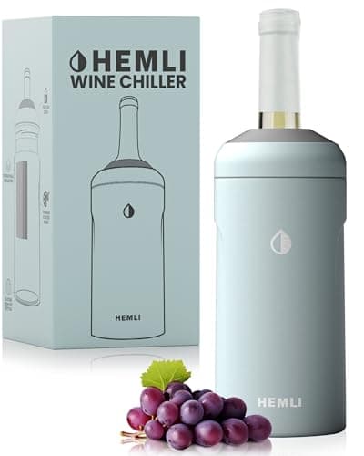 HEMLI Wine Bottle Chiller Insulator Sleeve, Keeps Wine and Champagne Cold for 12 Hours, Vacuum Insulated Wine Bottle Cooler