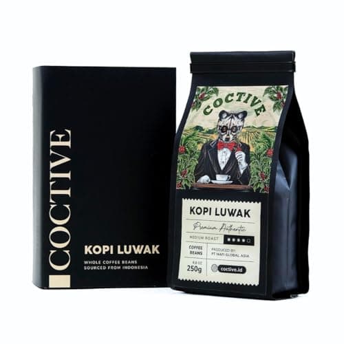 Kopi Luwak Civet Coffee Beans (8.8 oz) - World's Most Expensive Coffee, Wild-Harvested, From Gayo Sumatra Indonesia- Luxury Gift Set