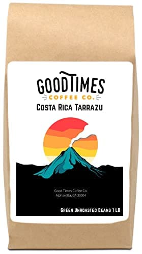 Good Times Coffee Co. Green Unroasted Coffee Beans, Costa Rican Tarrazu (1 Pound)