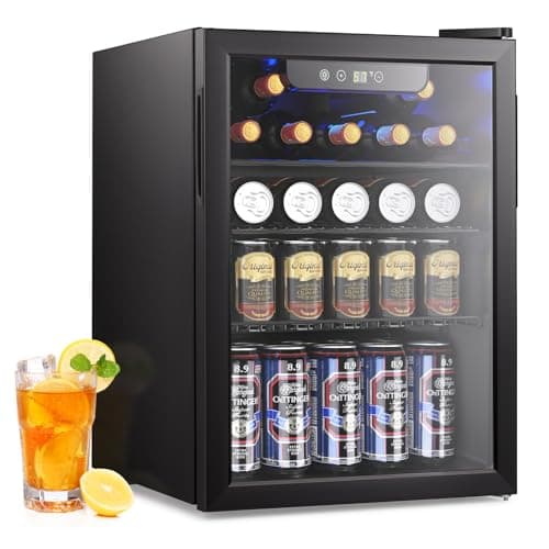 Electactic 26 Bottle Wine Cooler, 95 Cans Beverage Refrigerator, 2.6 cu.ft Drink Fridge Digital Temperature Control for Beer, Soda,Water, Drink Cooler for Home Office Bar