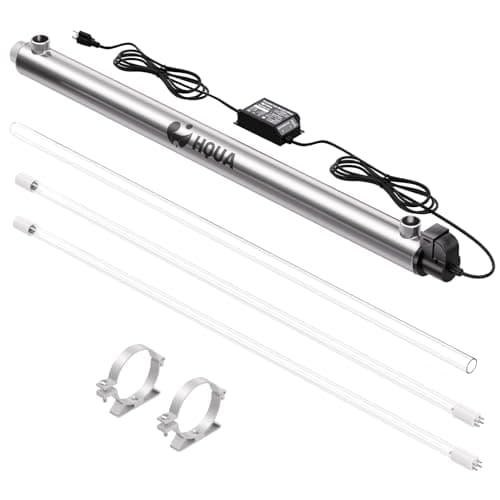 HQUA-OWS-121 120V 40W 12GPM 1” Inlet/Outlet MNPT Whole House Ultraviolet Water Purifier Filter, +1 Extra UV Bulb