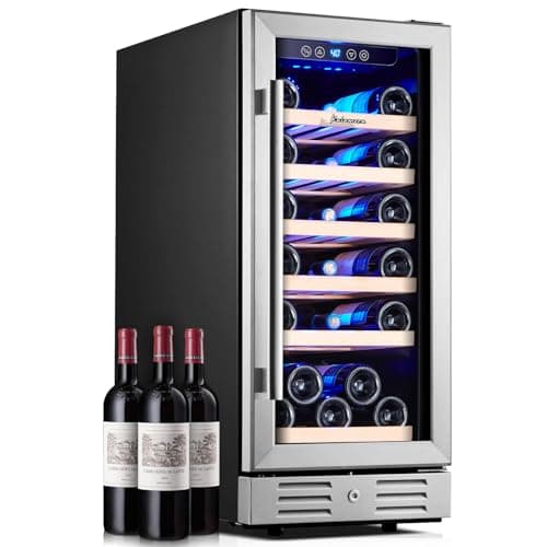 Kalamera 15 Inch Wine Fridge, 29 Bottle Wine Cooler Refrigerator, 40-66℉ Digital Temperature Control With Temp-Memory Function,Built-in or Freestanding Wine Fridge for Home/Bar/Kitchen