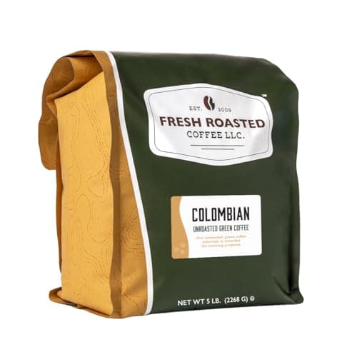 Fresh Roasted Coffee, Unroasted Colombian, Kosher, 5 Pound