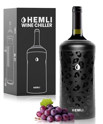 HEMLI Wine Bottle Chiller Insulator Sleeve, Keeps Wine and Champagne Cold for 12 Hours, Vacuum Insulated Wine Bottle Cooler