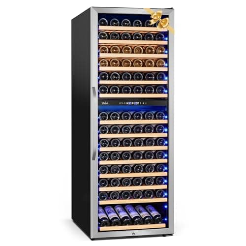 Velieta 24 Inch Wine Cooler Fridge Dual Zone, Professional Large Capacity High Wine Refrigerator with Powerful Compressor, Quiet Operation and Elegant Design-KMHJ408D