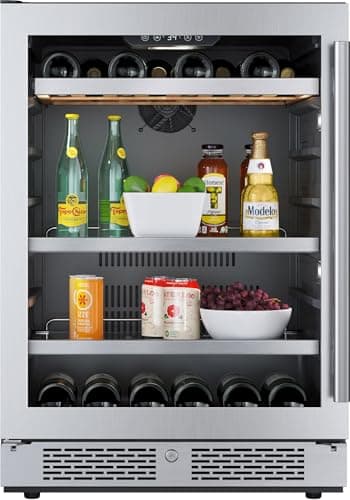 Avallon AWBC242SGLH 24 Inch Wide 14 Bottle Capacity and 82 Can Capacity Panel Ready Wine and Beverage Cooler