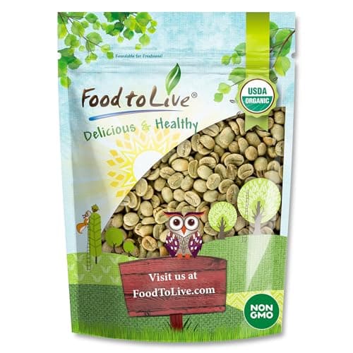 Food to Live Organic Colombian Huila Arabica Green Coffee Beans, 12 Ounces – Whole, Unroasted, Washed Bean. Single Origin. Fresh Crop. No-GMO, Vegan, Bulk