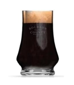 Goose Island Bourbon County Stout Glass, Premium Tulip-Shaped Beer Tasting Glass for Craft Beer, Dark Stouts - One Glass