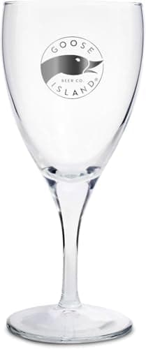 Goose Island Beer Co. Bourbon County Stout Tall Chalice With Silver Goose Logo