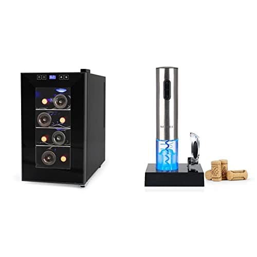 BLACK+DECKER 8 Bottle Wine Fridge + Secura Electric Wine Opener