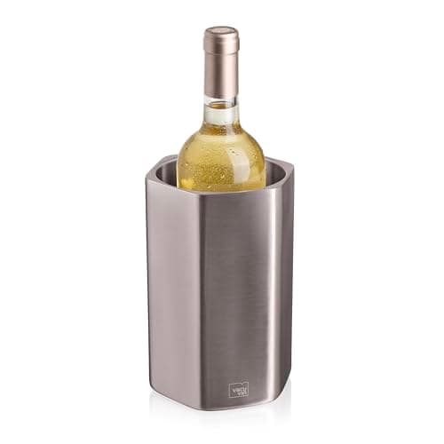 Vacu Vin Wine Cooler Hive – Stainless Steel – Double-Wall Insulated Cooler Keeps Wine & Champagne Bottles Cold for Hours – No Ice Needed – Fits Up to 1.5 L Bottles