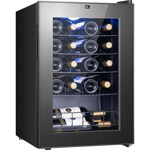 Yeego 20 Bottle Wine Fridge, Compressor Wine Cooler Refrigerator, 38-65℉ Freestanding Wine Cellar with Digital Temperature Control & Double-layer Glass Door & Soft LED for Home, Office, Bar