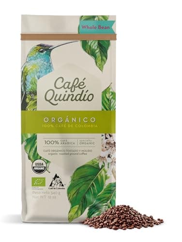 Cafe Quindio Medium Roast 100% Colombian Excelso Whole Bean Arabica Coffee (12 Ounce (Pack of 1), Organic)
