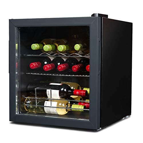 BLACK+DECKER 14 Bottle Wine Fridge with Interior Light and Mechanical Temperature Control, Compressor Cooling Wine Cooler Refrigerator with Wine Rack and Flat Shelf, Wine Bottle Chiller