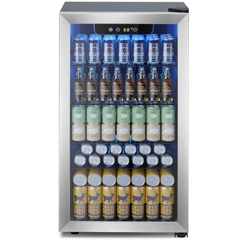 Electactic Mini Fridge 130 Can Beverage Refrigerator Cooler, 3.2 Cu.Ft Drink Fridge forSoda Wine Beer, Digital Temperature Control Cooler for Home, Dorm, Bar