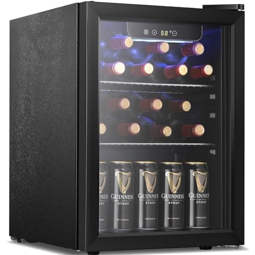 Antarctic Star Beverage Refrigerator Cooler 68 Can, Mini Fridge with Glass Door for Beer Drinks Wine,Freestanding Small Fridge with Electronic Temperature Control for Home and Bar,1.7 cu.ft