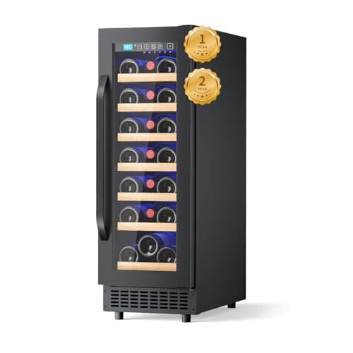 EORICE 12Inch Wine Fridge Small Refrigerator 21 Bottle Freestanding/Built in, Compressor 2Cu.Ft Wine Cooler w/Lock & LED Display, 41℉-64℉ Digital Temperature Control Fridge for Cubicle under Counter