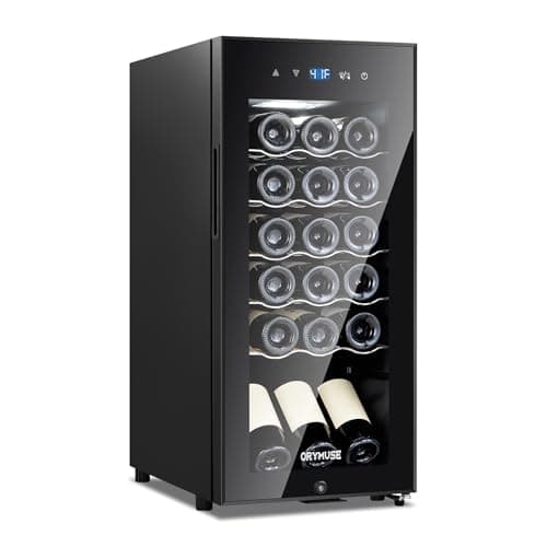 18 Bottle Compressor Wine Cooler Refrigerator with Lock, Freestanding Wine Fridge, 41°F-64°F Digital Temperature Control, Large Wine Cellar for Red, White, Champagne, and Sparkling Wine – Black