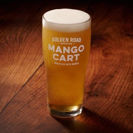 Golden Road Mango Cart Wheat Ale Beer Glass, 16 oz - Set of 2