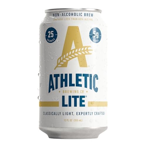 Athletic Brewing Company Craft Non-Alcoholic Beer - 6 Pack x 12 Fl Oz Cans - Athletic Lite Light Brew - Low-Calorie, Award Winning - Simply Crisp, Refreshing, Brisk & Smooth - Beautiful Noble Hops & Malt Body