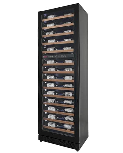 Allavino 67 Bottle 71" Tall Dual Zone Left Hinge Black Shallow Wine Refrigerator VSW6771D-2BL-WD
