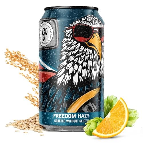 Go Brewing Freedom Hazy IPA Non-Alcoholic Craft Beer, 12oz - Low-Calorie & Gluten-Free Hazy Craft Brew with Juicy Citrus and Stone Fruit Notes - Non-Alcoholic Beer For Any Occasion